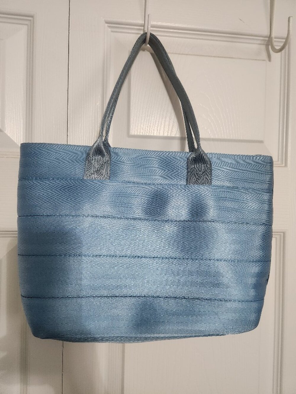 Harveys Sky Blue Mini Streamline Tote w/ Rootbeer Lining
